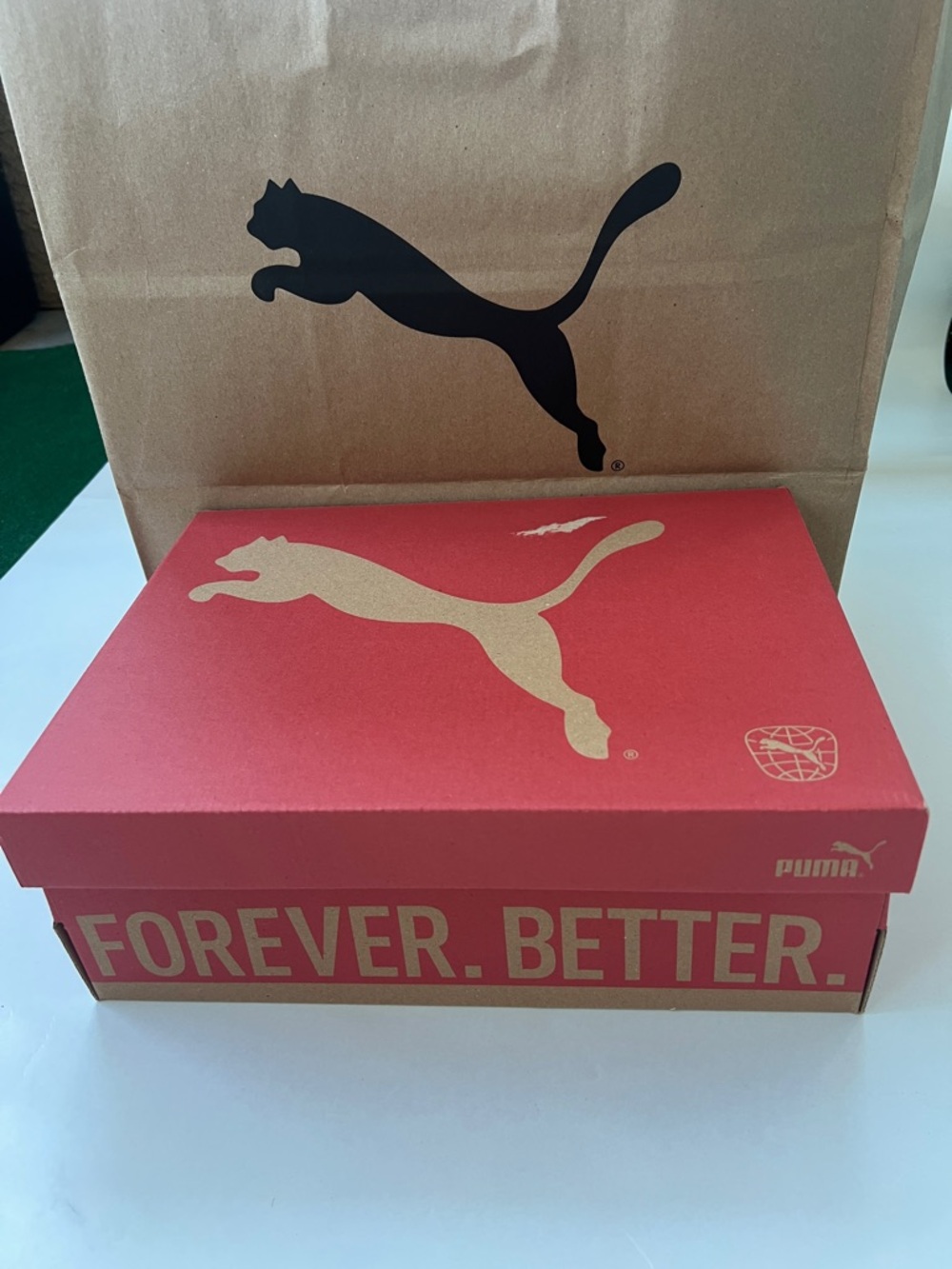 Puma Red Shoe Box with Gold Puma Logo